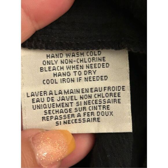 Denim & Supply Y2K Cotton Gauzy Crinkle Fit & Flare shirt sz S Romantic Goth Boh - Picture 5 of 8